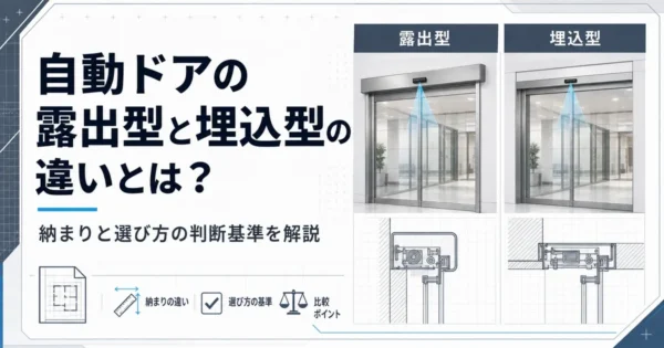 自動ドアの露出型と埋込型の違いとは？納まりと選び方の判断基準を解説