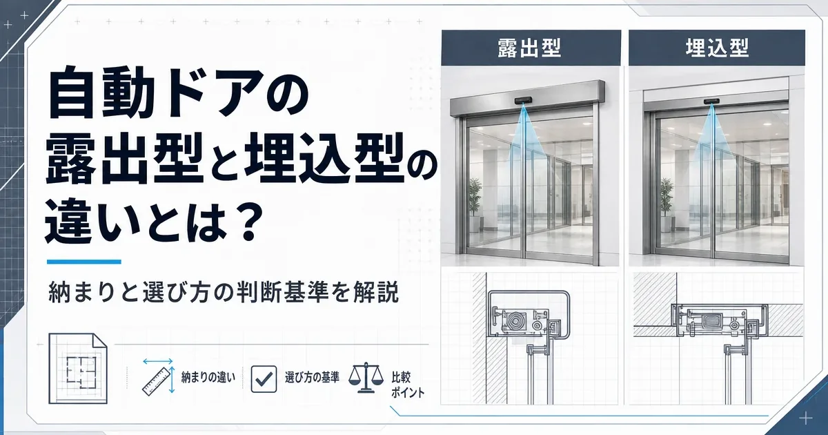 自動ドアの露出型と埋込型の違いとは？納まりと選び方の判断基準を解説