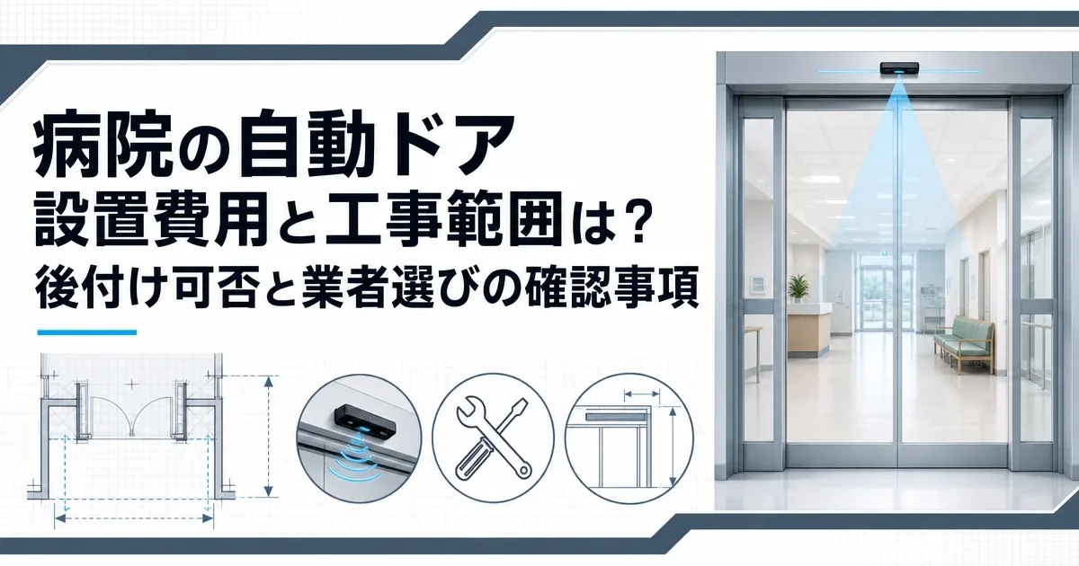 病院の自動ドア設置費用と工事範囲は？後付け可否と業者選びの確認事項