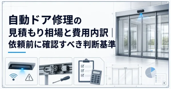 自動ドア修理の見積もり相場と費用内訳｜依頼前に確認すべき判断基準