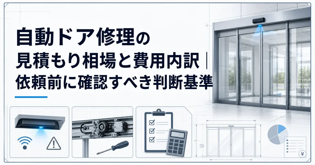 自動ドア修理の見積もり相場と費用内訳｜依頼前に確認すべき判断基準