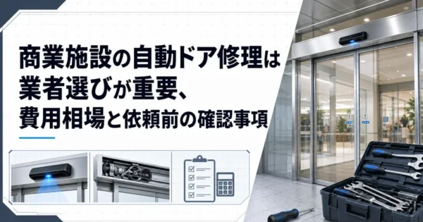 商業施設の自動ドア修理は業者選びが重要、費用相場と依頼前の確認事項
