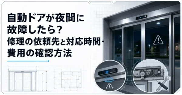 自動ドアが夜間に故障したら？修理の依頼先と対応時間・費用の確認方法