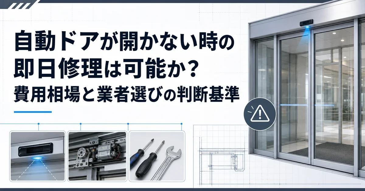 自動ドアが開かない時の即日修理は可能か？費用相場と業者選びの判断基準