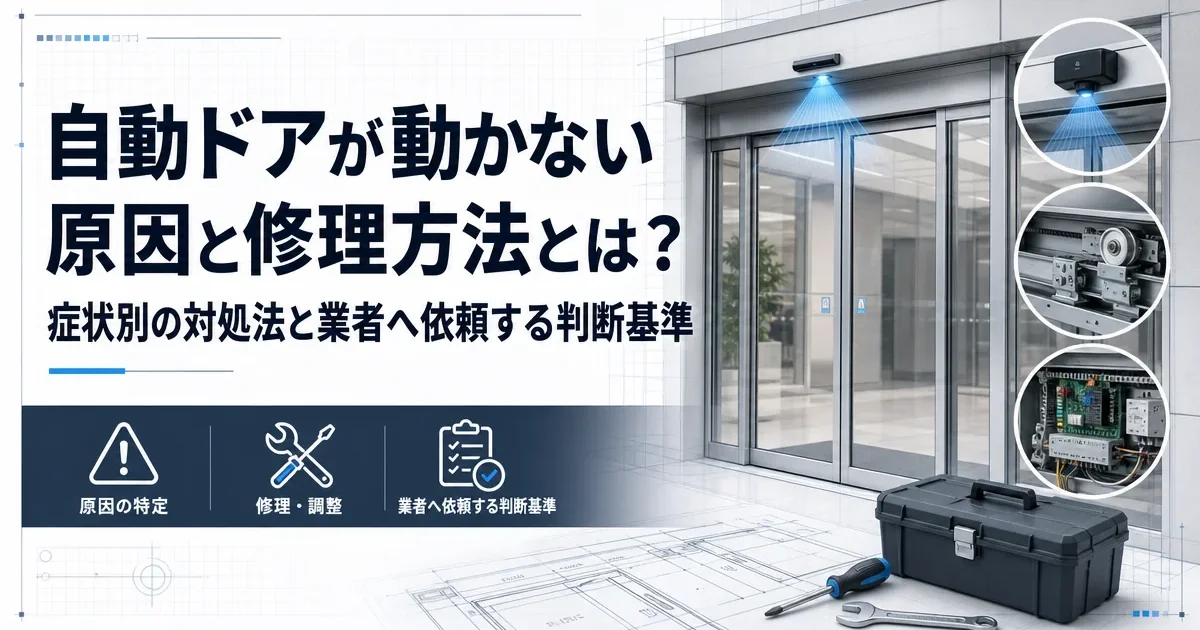 自動ドアが動かない原因と修理方法とは？症状別の対処法と業者へ依頼する判断基準