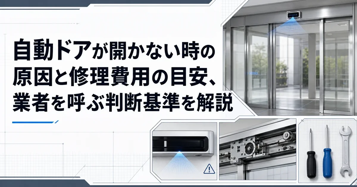自動ドアが開かない時の原因と修理費用の目安、業者を呼ぶ判断基準を解説