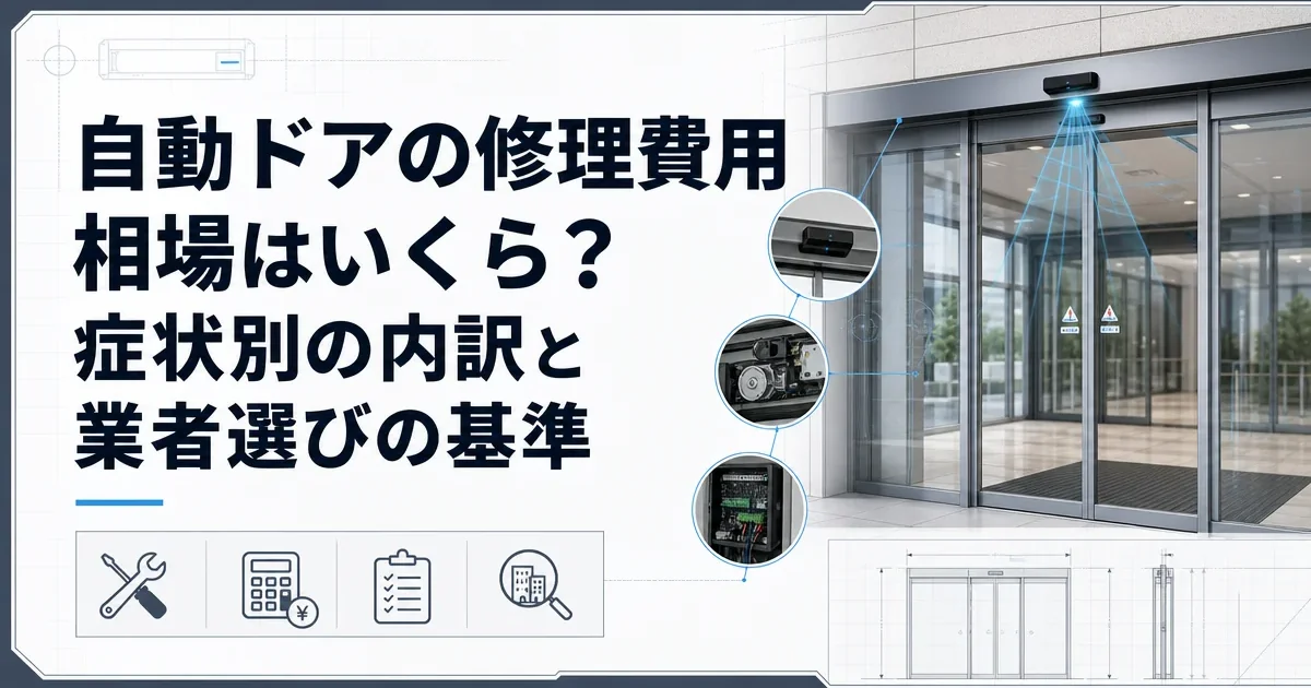 自動ドアの修理費用相場はいくら？症状別の内訳と業者選びの基準