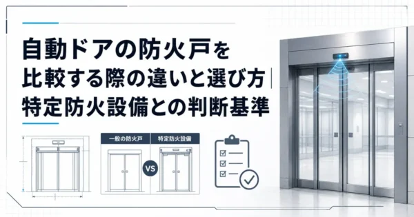 自動ドアの防火戸を比較する際の違いと選び方｜特定防火設備との判断基準