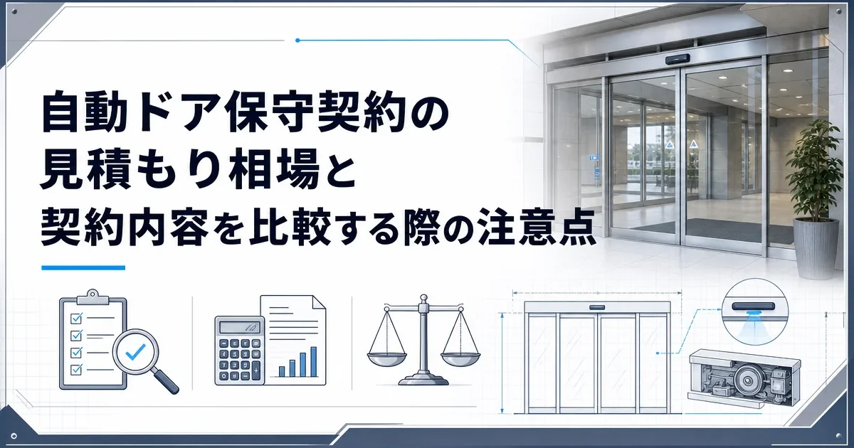 自動ドア保守契約の見積もり相場と契約内容を比較する際の注意点