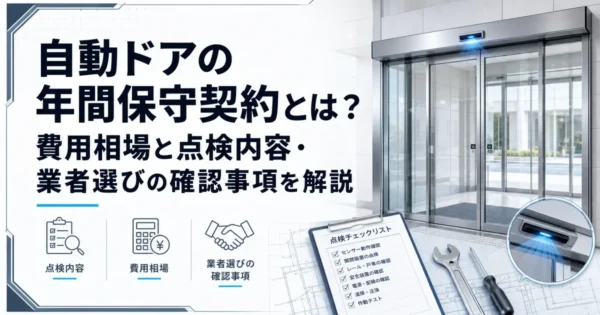 自動ドアの年間保守契約とは？費用相場と点検内容・業者選びの確認事項を解説