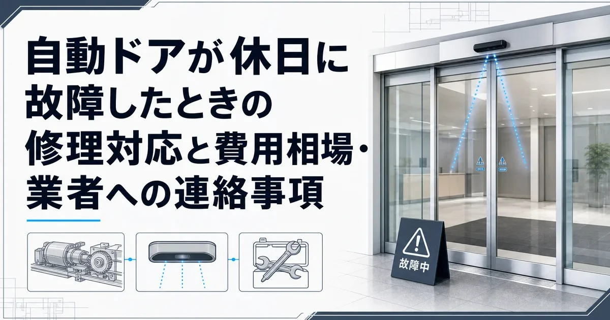 自動ドアが休日に故障したときの修理対応と費用相場・業者への連絡事項