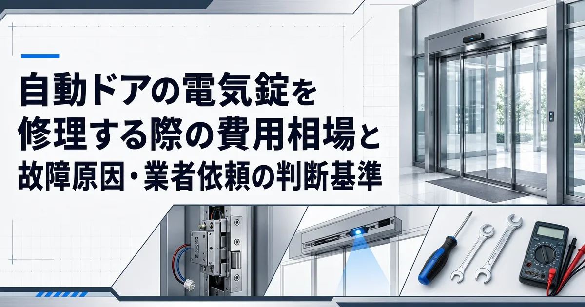 自動ドアの電気錠を修理する際の費用相場と故障原因・業者依頼の判断基準