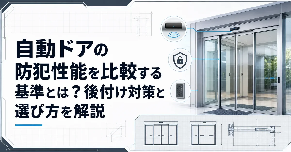 自動ドアの防犯性能を比較する基準とは？後付け対策と選び方を解説