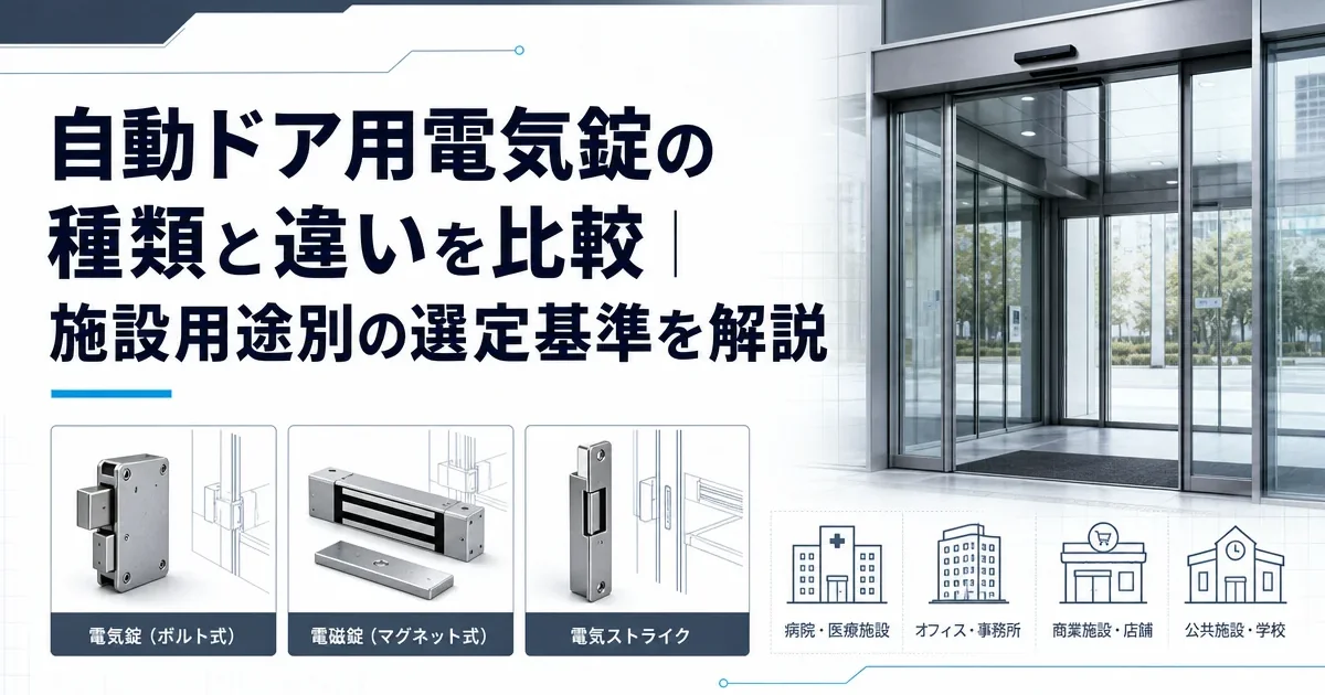 自動ドア用電気錠の種類と違いを比較｜施設用途別の選定基準を解説