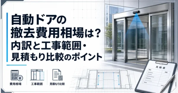 自動ドアの撤去費用相場は？内訳と工事範囲・見積もり比較のポイント