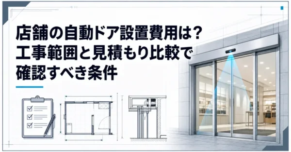 店舗の自動ドア設置費用は？工事範囲と見積もり比較で確認すべき条件