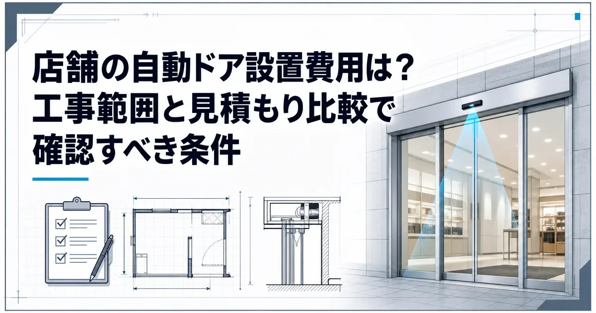 店舗の自動ドア設置費用は？工事範囲と見積もり比較で確認すべき条件