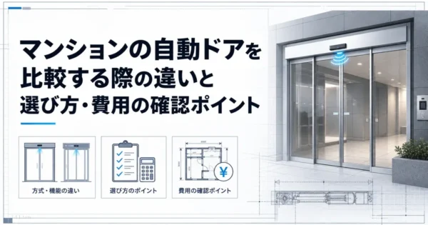 マンションの自動ドアを比較する際の違いと選び方・費用の確認ポイント