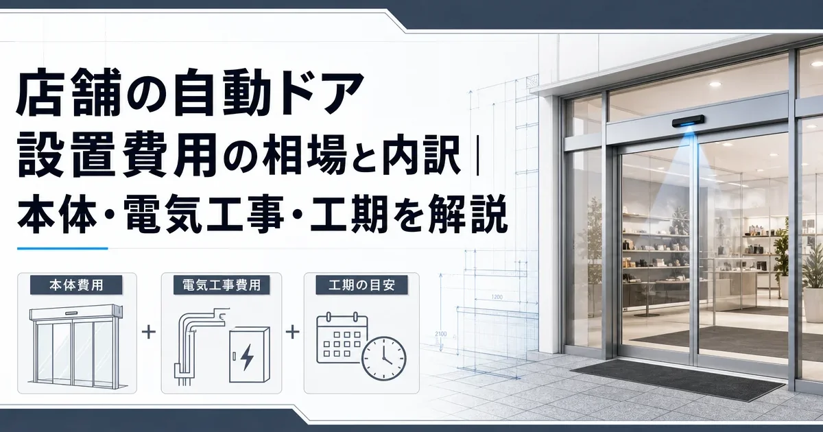 店舗の自動ドア設置費用の相場と内訳｜本体・電気工事・工期を解説