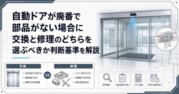 自動ドアが廃番で部品がない場合に交換と修理のどちらを選ぶべきか判断基準を解説