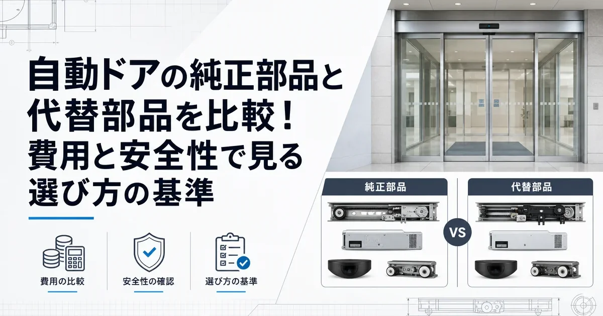自動ドアの純正部品と代替部品を比較！費用と安全性で見る選び方の基準