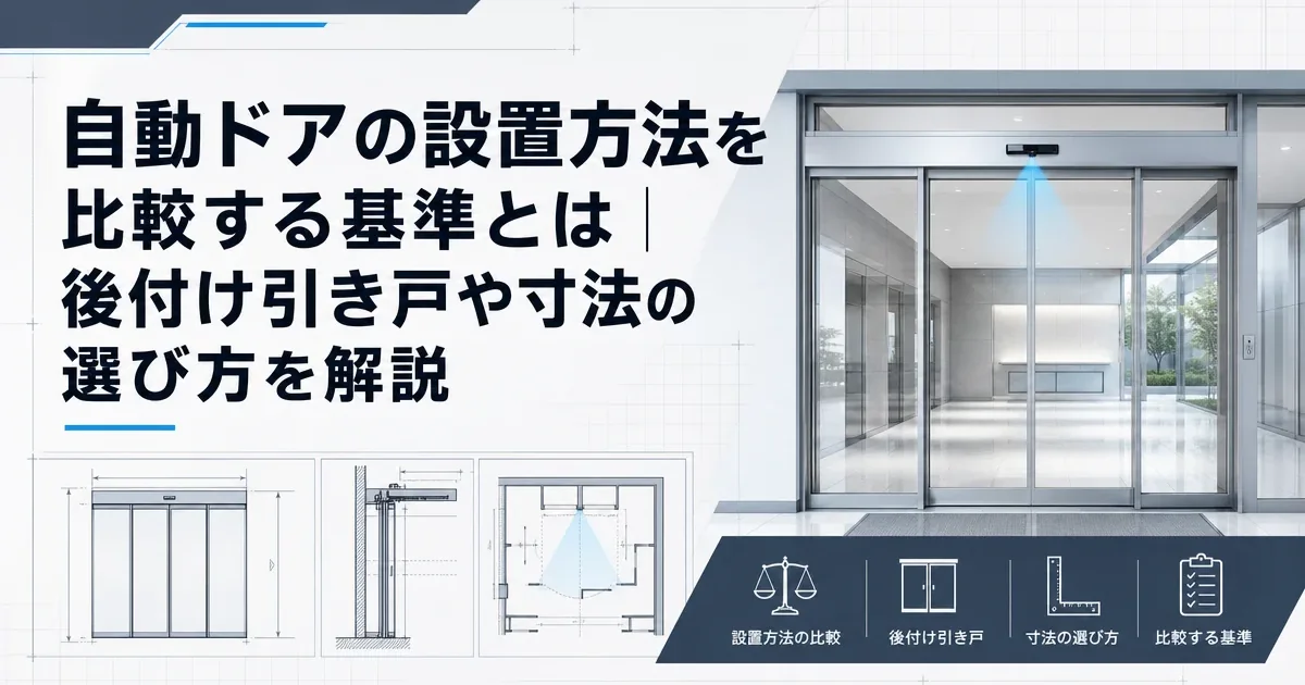 自動ドアの設置方法を比較する基準とは｜後付け引き戸や寸法の選び方を解説