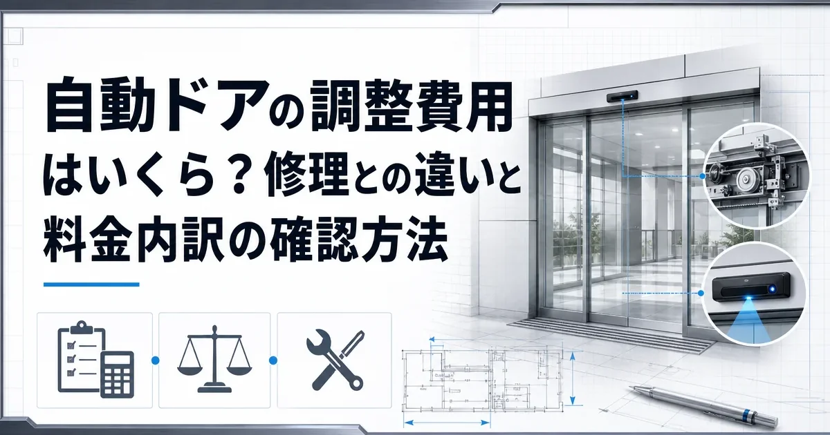 自動ドアの調整費用はいくら？修理との違いと料金内訳の確認方法