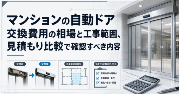 マンションの自動ドア交換費用の相場と工事範囲、見積もり比較で確認すべき内容