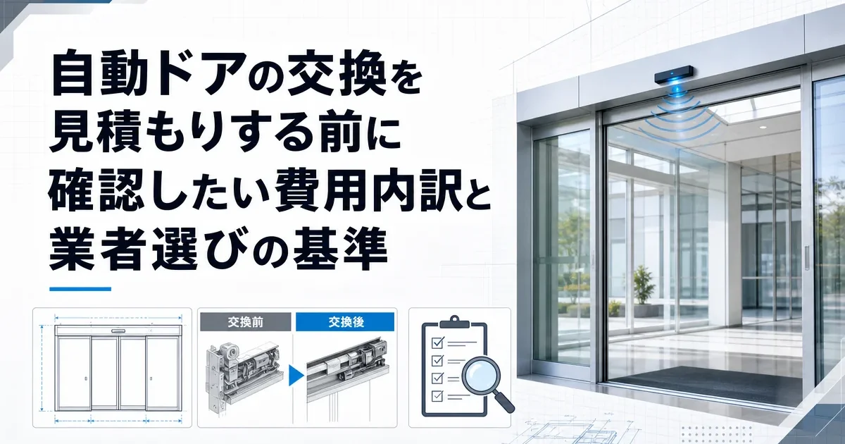 自動ドアの交換を見積もりする前に確認したい費用内訳と業者選びの基準