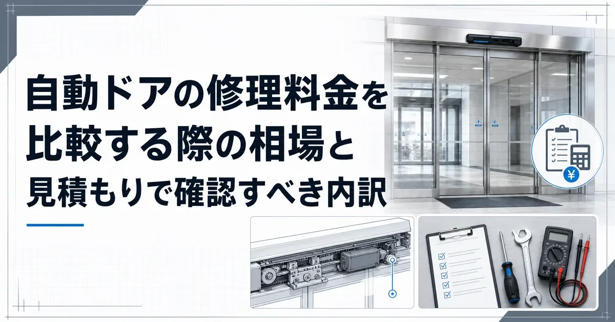 自動ドアの修理料金を比較する際の相場と見積もりで確認すべき内訳