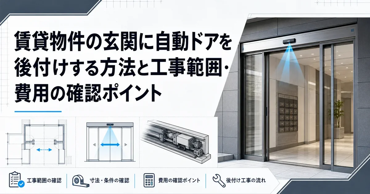 賃貸物件の玄関に自動ドアを後付けする方法と工事範囲・費用の確認ポイント